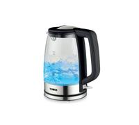 Tower PT10090BLK Illuminating Glass Kettle with Removable Filter, Boil Dry Protection, 1.7L, 2200W, Black & Stainless Steel