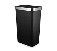 Tower Rectangular ABS Sensor Bin with Bin Liner Retainer Ring, 50L, Black