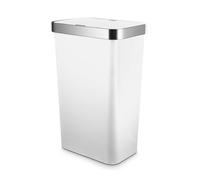 Tower Rectangular ABS Sensor Bin with Bin Liner Retainer Ring, 50L, White
