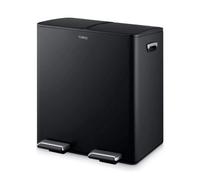 Tower Recycling Pedal Bin 40L 2-Compartment Carbon Steel Hands-Free Waste Sorter