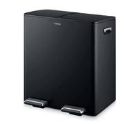 Tower Recycling Pedal Bin with Two Compartments 40 L, Black
