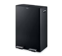 Tower Recycling Pedal Bin with Two Compartments 60L, Black