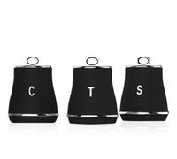 Tower Renaissance 3-Piece Black Tea Coffee Sugar Canister Set 1.5L T826176Blk