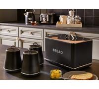 Tower Renaissance Black Breadbin & Canisters Stylish Matching Kitchen Storage