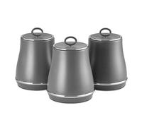 Tower Renaissance Grey Tea, Coffee & Sugar Storage Canisters T826176GRY. Matching Set of 3 Kitchen Canisters in Grey