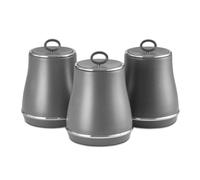 Tower Renaissance Grey Tea, Coffee & Sugar Storage Canisters T826176GRY. Matching Set of 3 Kitchen Canisters in Grey