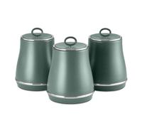 Tower T826176FOR Renaissance Set of 3 Storage Canisters for Coffee/Sugar/Tea & Other Loose Ingredients, 1.5L, Forest Green