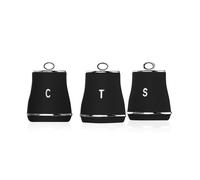Tower Renaissance Storage Canisters, Set of 3 Tea/Coffee/Sugar, Black T826176BLK
