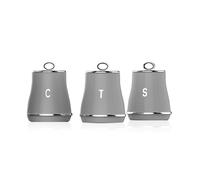 Tower Renaissance Storage Canisters, Set of 3 Tea/Coffee/Sugar, Grey T826176GRY