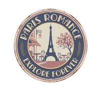 Tower Romance Explore Paris Landmark Metal Tin Sign
