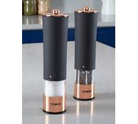 Tower Rose Gold Electric Salt And Pepper Mill Black Black