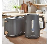 Tower Scandi 2-Slice Toaster with Adjustable Browning Control - Grey/Wood