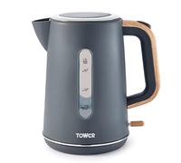 Tower T10037G Scandi Grey Wood Accents 3kW Quick Boil Cordless Rapid Boil Kettle