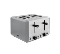 Tower T20086GRY Sera 4 Slice Toaster with 6 Browning Levels, Removable Crumb Tray, Defrost/Reheat/Cancel Functions, 1800W, Grey