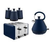 Tower Sera Midnight Blue Kettle 4 Slice Toaster & Canisters