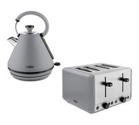 Tower Sera Pyramid Grey Kettle & 4 Slice Toaster Matching Set