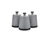 Tower T826137GRY Sera Set of 3 Canisters Grey with Smoked Trims, Stainless Steel