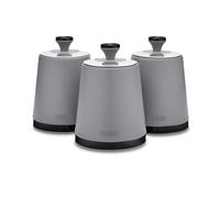Tower T826137GRY Sera Set of 3 Canisters Grey with Smoked Trims, Stainless Steel