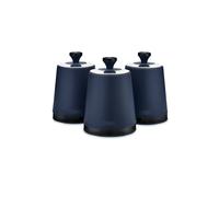Tower T826137BLU Sera Set of 3 Canisters Midnight Blue with Smoked Trims, Stainl