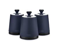 Tower T826137BLU Sera Set of 3 Canisters Midnight Blue with Smoked Trims, Stainless Steel