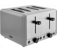 Tower T20086GRY Sera 4 Slice Toaster with 6 Browning Levels, Removable Crumb Tray, Defrost/Reheat/Cancel Functions, 1800W, Grey