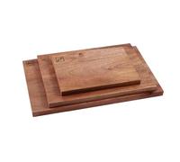 Tower Set of 3 Chopping Boards, Small, Medium, Large, Suitable for Food Preparation and Serving, Mango Wood, T847045