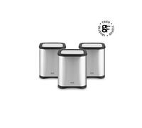 GF826190 Good Food in partnership with Tower Set of 3 Kitchen Storage Canisters for Tea, Coffee, Sugar and Other Loose Ingredients with Mirror Finish, 1.5L, Stainless Steel