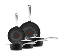 Tower SmartStart Ultra Forged 5 Piece Cookware Set with Aeroglide Non-Stick Cookware Set, 15x Stronger, Induction Compatible, Oven Safe up to 220°, PFOA Free, Long Lasting, Black