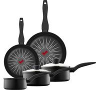 Tower T800304 SmartStart Forged 5 Piece Cookware Set with Easy Clean Aeroglide Non-Stick Coating, 8X Stronger, Oven Safe, Long Lasting, PFOA Free, Black