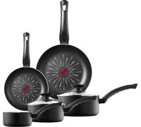 Tower T700304 SmartStart Classic 5 Piece Cookware Set with Easy Clean Aeroglide Non-Stick Coating, Oven Safe, Long Lasting, PFOA Free, Black