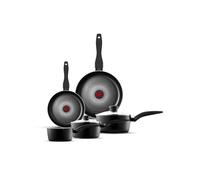Tower T700314 SmartStart Gourmet 5 Piece Cookware Set with Easy Clean Aeroglide Non-Stick Coating, Oven Safe, Long Lasting, PFOA Free, Black