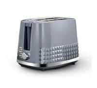 Tower T20082GRY Solitaire 2 Slice Toaster, Browning Control, 850W, Grey with Chrome Accents