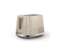 Tower Solitaire 2 Slice Toaster, 850W, Wide Slots, 3D Diamond Textured, Latte & Chrome Accents - T20082MSH