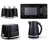 Tower Solitaire Black Kettle Toaster T24042BLK Microwave & Canisters