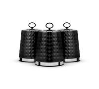 Tower Solitaire Black Set of 3 Canisters Kitchen Storage T826207BLK