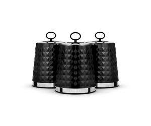 Tower Solitaire Black Set of 3 Canisters Kitchen Storage T826207BLK
