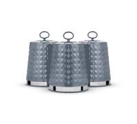 Tower Solitaire Grey Tea, Coffee & Sugar Canisters 3-Piece Set T826207Gry