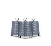 Tower Solitaire Set Of 3 Grey Storage Canisters Grey