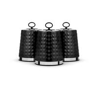 Tower 3 Piece Black Solitaire Canister Set