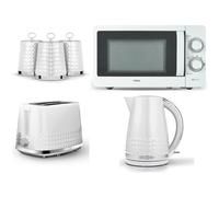 Tower Solitaire White Kettle Toaster T24042WHT Microwave Canisters Set