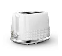 Tower T20082WHT Solitaire 2 Slice Toaster, Browning Control, 850W, White with Chrome Accents