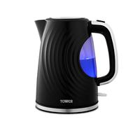 Tower Sonar 1.7L 3KW Kettle Black with Chrome Accents and Stylish Ripple Design