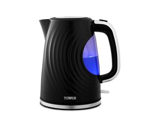Tower Sonar 1.7L 3KW Kettle Black with Chrome Accents and Stylish Ripple Design