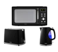 Tower Sonar Black Kettle 2 Slice Toaster & 800W 20L Digital Microwave Set