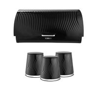 Tower Sonar Bread Bin & Canisters Kitchen Set (Black)