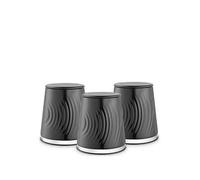 Tower T826220BLK Sonar Set of 3 Canisters, Tea/Coffee/Sugar & Other Loose Ingredients, 1.3L Capacity, Black