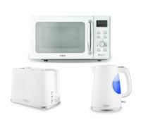Tower Sonar White Kettle 2 Slice Toaster & 800W 20L Digital Microwave Set
