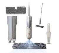 Tower Spray Mop with Dual Chambers and Double-Sided Mop Head, Latte