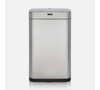 Tower Square Sensor Bin with Fingerprint Proof Coated Exterior, Matte Steel