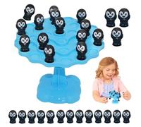 Tower Stack Game, Penguin Stacking Board Game, Interactive Educational Toys with Balance Plate for Kids, Fun Desktop Play for Travel, Home & Preschool